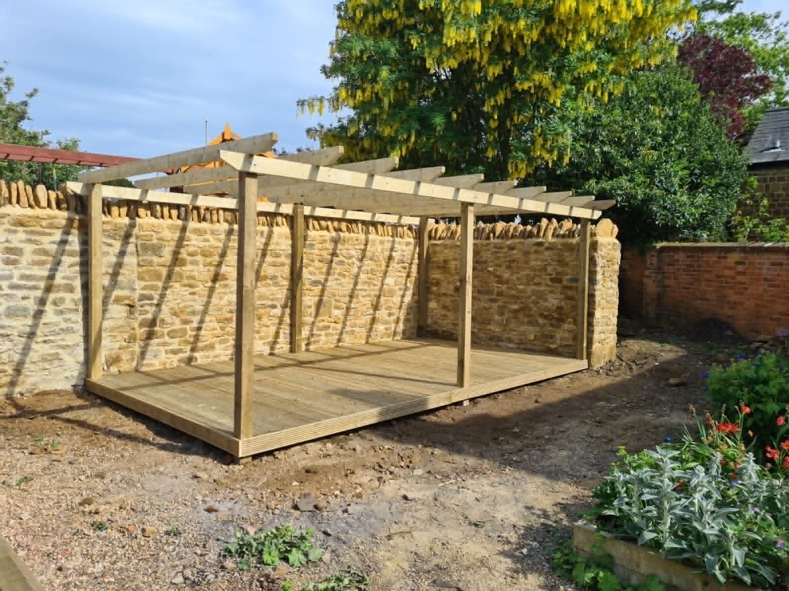 Timber pergola build